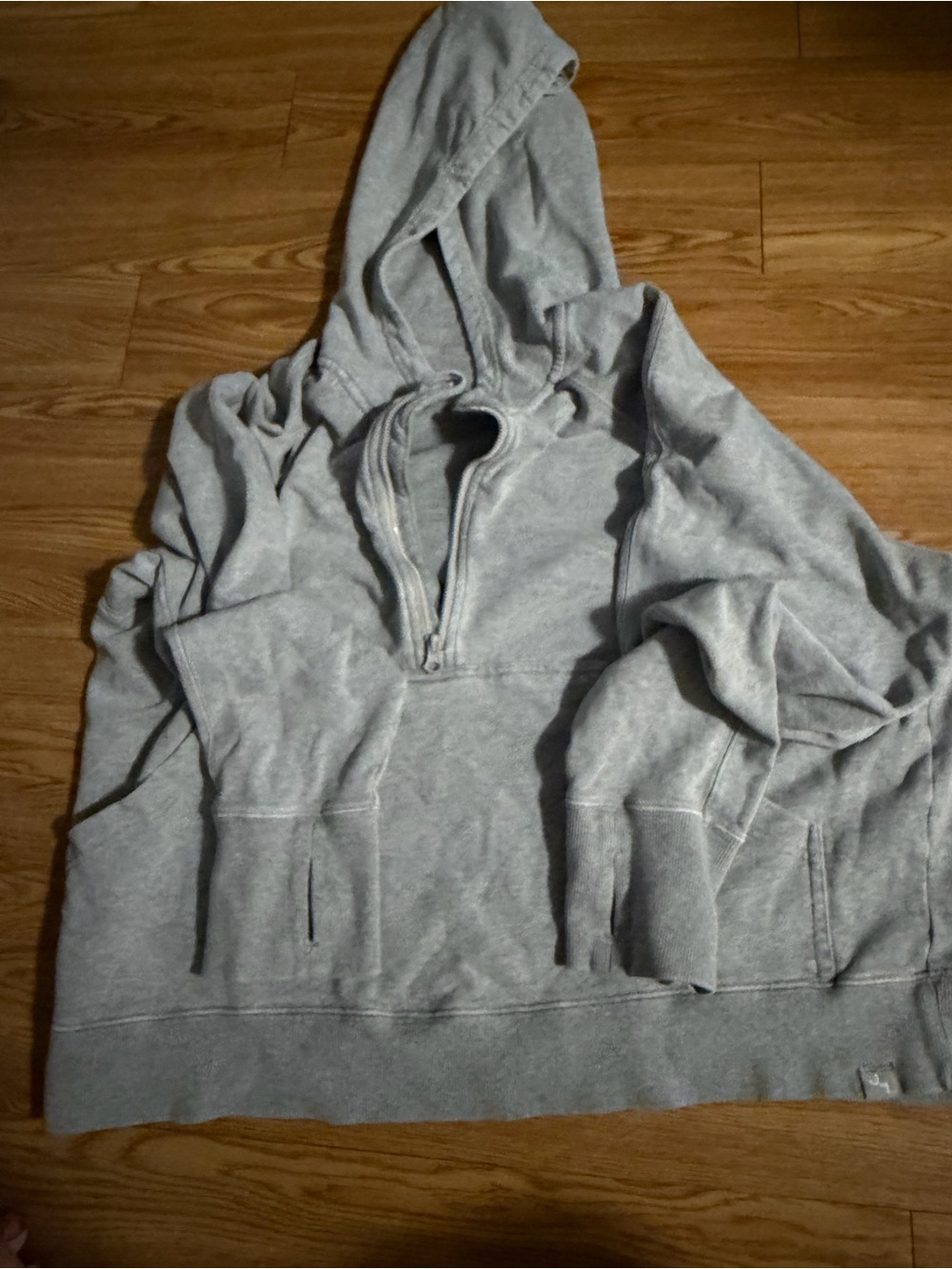 JoyLab Gray Half-Zip Hooded Sweatshirt